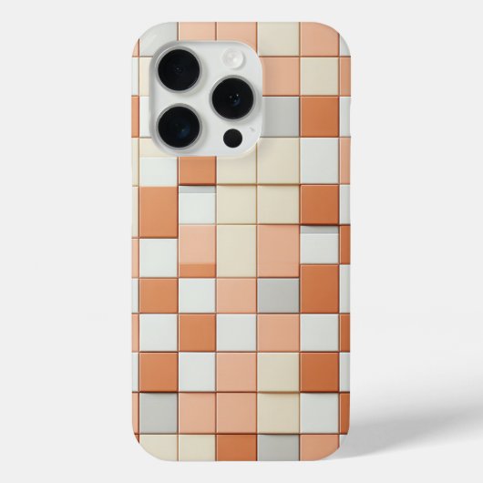 Modern Geometric Square Case - Terracotta, Cream  Case-Mate iPhoneケース (裏面)