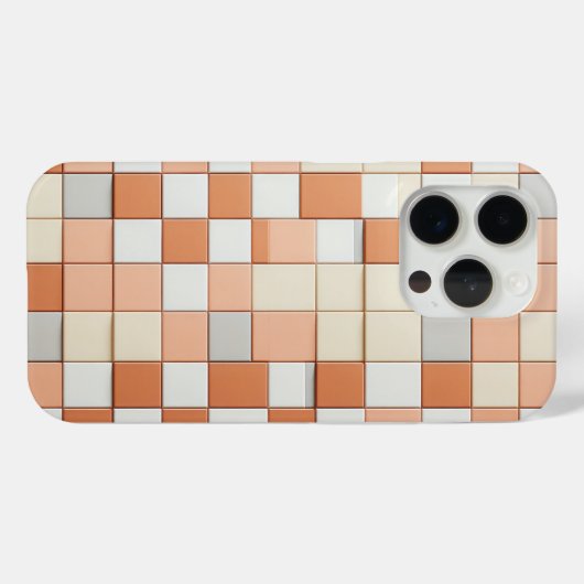Modern Geometric Square Case - Terracotta, Cream  Case-Mate iPhoneケース (裏面 (横))
