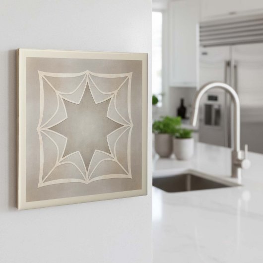 Modern Geometric Starburst Pat#28 Greige ID1192 タイル