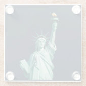 Modern Geometric Statue of Liberty Coaster ガラスコースター (裏面)