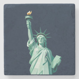 Modern Geometric Statue of Liberty Coaster ストーンコースター