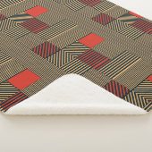 Modern Geometric Stripe Pattern in Red and Tan シェルパブランケット (3/4)