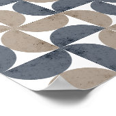Modern Geometric Textured Half-Moon Mid Century  ポスター (角)