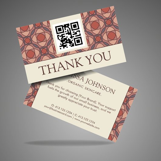 Modern Geometric Thank You Card Marsala エンクロージャーカード