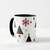 Modern Geometric & Traditional Christmas Collage マグカップ (正面左)