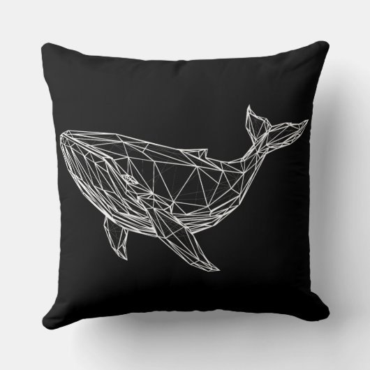 Modern Geometric Whale Throw Pillow クッション (裏面)