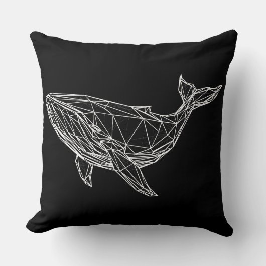 Modern Geometric Whale Throw Pillow クッション (正面)