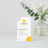 Modern Geometric Yellow and Gray, Professional 名刺 (スタンド正面)