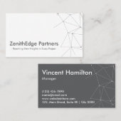 Modern Geometric ZenithEdge Partners Sleek Minimal 名刺 (正面/裏面)