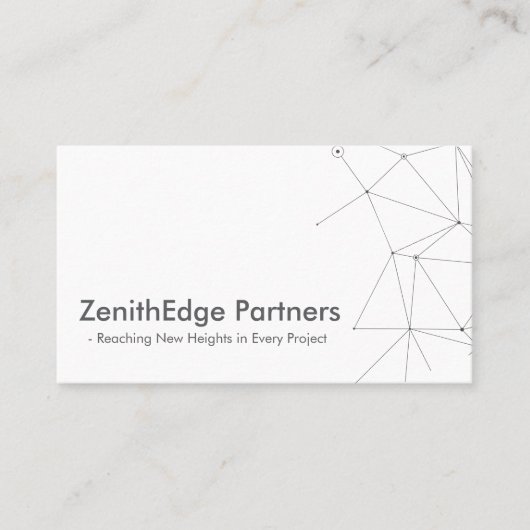 Modern Geometric ZenithEdge Partners Sleek Minimal 名刺 (正面)