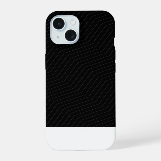 Modern Geometric Zig Zag Pattern Black & White iPhone 15ケース (裏面)