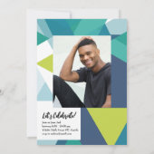 Modern Geometry 2 Photo Graduation Invitation 招待状 (裏面)