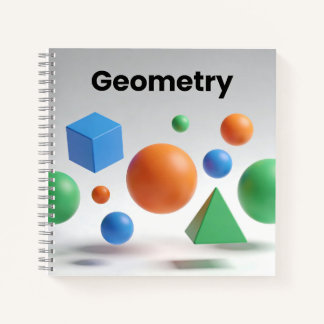 Modern Geometry Colorful 3D Shapes Teacher Student ノートブック