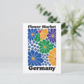 Modern Germany Floral Flower Market Garden Meadow ポストカード (スタンド正面)