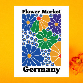 Modern Germany Floral Flower Market Garden Meadow ポストカード