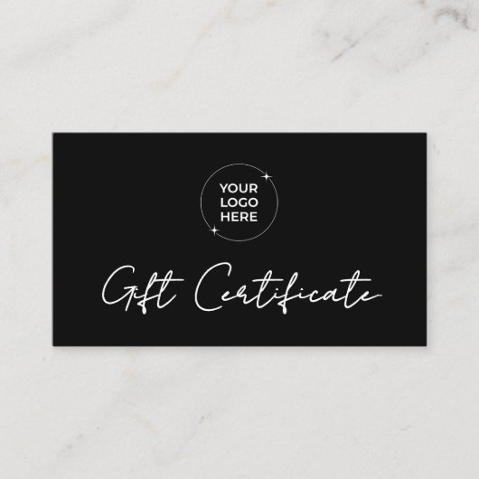 Modern Gift Certificate | Logo Business Name コーリングカード (正面)