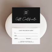 Modern Gift Certificate | Logo Business Name コーリングカード