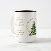 Modern Gift, Christmas Tree Gold Glitter White  ツートーンマグカップ (正面左)