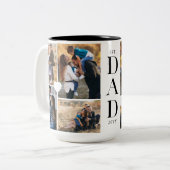 Modern Gift For Dad Custom Photo Collage Keepsake ツートーンマグカップ (正面左)