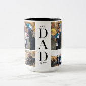 Modern Gift For Dad Custom Photo Collage Keepsake ツートーンマグカップ (中央)