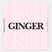 Modern Ginger Ground Powder Pink Black  スクエアシール (正面)