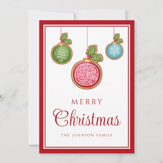 Modern Gingerbread Christmas Baubles  シーズンカード (正面)