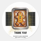 Modern Gingerbread in Pan Baby Shower ラウンドシール (正面)