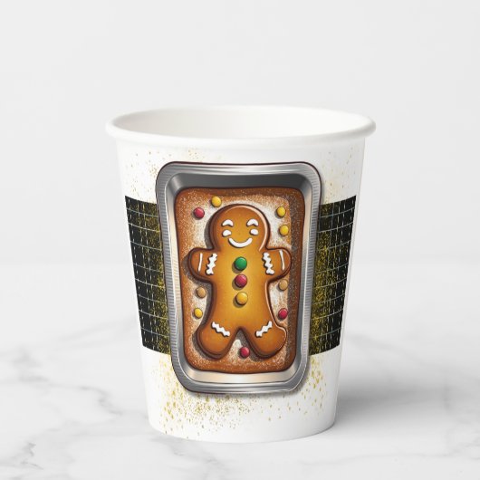 Modern Gingerbread in Pan Baby Shower 紙コップ (裏面)