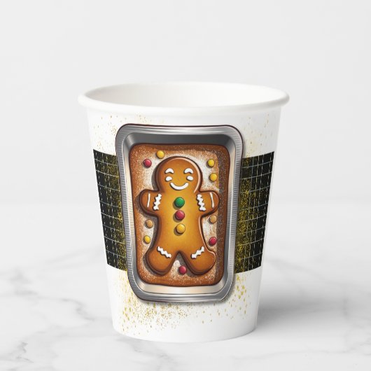 Modern Gingerbread in Pan Baby Shower 紙コップ (正面)