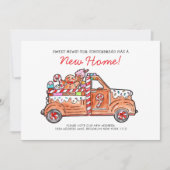 Modern Gingerbread Truck A Sweet News Moving シーズンカード (正面)