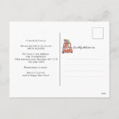 Modern Gingerbread Truck A Sweet News Moving シーズンポストカード (裏面)