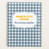Modern Gingham Blue Mama's Little Builder Personal プランナー手帳 (正面)