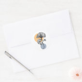 Modern Ginkgo Leaf Botanical Round Sticker ラウンドシール (封筒)