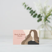 Modern Girl Hair Illustration Hairstylist Salon 名刺 (スタンド正面)