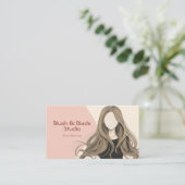 Modern Girl Hair Illustration Hairstylist Salon 名刺 (スタンド正面)