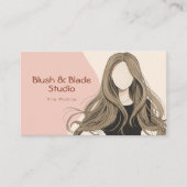 Modern Girl Hair Illustration Hairstylist Salon 名刺 (正面)