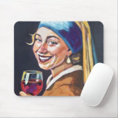 Modern Girl w/ a Pearl Earring - Vermeer Inspired マウスパッド (マウス)