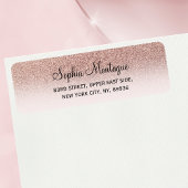 Modern girly faux rose gold glitter ombre label ラベル