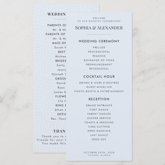 Modern Glacial Blue & Warped Grid プログラム (正面/裏面)