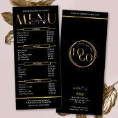 Modern Glam Black Gold Spa Beauty Salon Price List ラックカード
