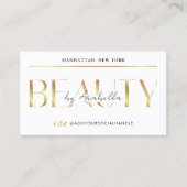 Modern Glam Gold Lash Beauty Salon Aesthetician 名刺 (正面)