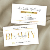 Modern Glam Gold Lash Beauty Salon Aesthetician 名刺