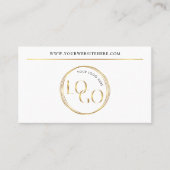 Modern Glam Gold Logo Makeup Beauty Salon QR Code 名刺 (正面)