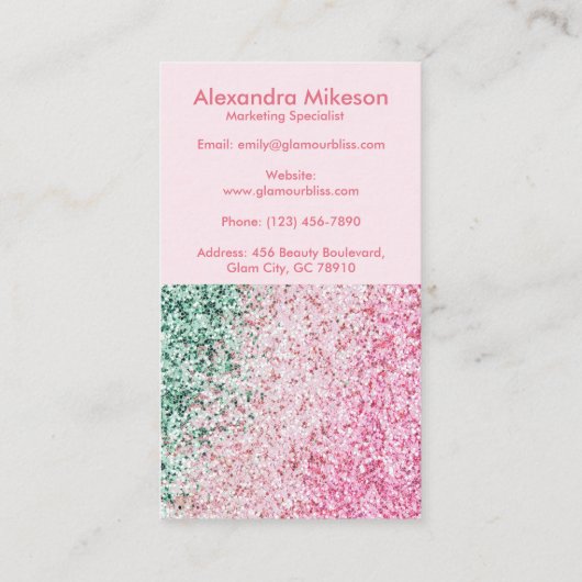 Modern Glam Pink Branding 名刺 (裏面)