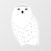 Modern glam snow owl ウィンドウサイン (シート)