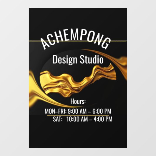 Modern Glamour Storefront: Achempong Fashion Hrs ウィンドウサイン (シート)