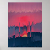 Modern Glitch Horizon Wall Art ポスター (正面)