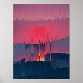 Modern Glitch Horizon Wall Art ポスター