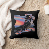 Modern Glitch Style Turntable – Colorful Design クッション (ブランケット)