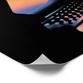 Modern Glitch Style Turntable – Colorful Design ポスター (角)